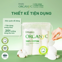 Bông Tẩy Trang Emalia Pháp 201 Miếng – 100% Cotton Tự Nhiên, An toàn mọi loại da.