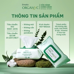 Khăn Ướt Emalia 100 tờ cao cấp, Không paranben, Không Cồn, Không Mùi, An Toàn Cho Da