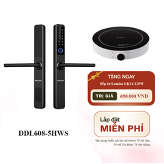 Khóa cửa vân tay cửa nhôm Philips DDL608-5HWS