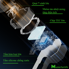 PIVA BL7 | Quạt tản nhiệt sò lạnh cho điện thoại cao cấp làm mát tới CPU điện thoại