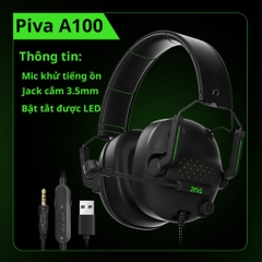 Tai Nghe Gaming Chụp Tai Piva A100 Tai nghe chuyên Game có Micro khử tiếng ồn, đệm tai nam châm dễ dàng tháo lắp