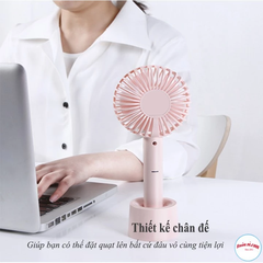 Quạt Cầm Tay Tích Điện Có Chân Đế