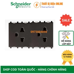 84426LUES2_BZ_G19 Schneider Ổ cắm đôi 3 chấu 16A Zencelo A màu đồng