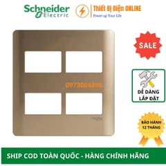 A84T04L_SZ_G19 Schneider Mặt 4 thiết bị Zencelo A màu đồng