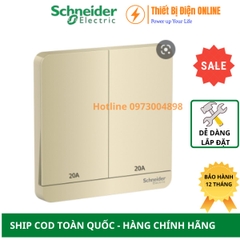 Công tắc bình nóng lạnh đôi 2 cực 20A Schneider E8332D20N_WG_G19 AvatarON màu vàng
