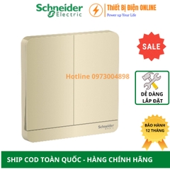 Công tắc đôi 1 chiều Schneider E8332L1LED_WG_G19 AvatarON màu vàng