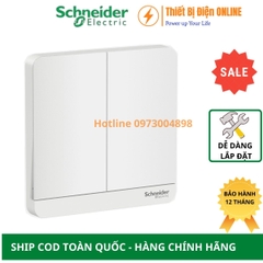 Công tắc đôi 2 chiều Schneider E8332L2LED_WE_G19 AvatarON màu trắng