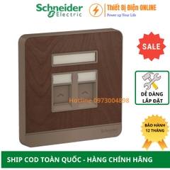E8332RJS5_WD Schneider ổ cắm mạng đôi Cat5e AvatarON màu gỗ
