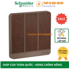 E8333L1LED_WD_G19 Schneider  công tắc ba 1 chiều AvatarON màu gỗ
