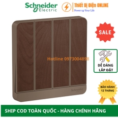 E8334L1LED_WD_G19 Schneider công tắc bốn 1 chiều AvatarON màu gỗ