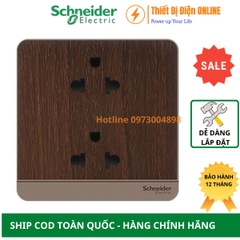 E83426UES2_WD_G19 Schneider ổ cắm đôi 3 chân 16A AvatarON màu gỗ