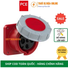 F344-6 PCE Ổ cắm công nghiệp 4P 125A IP67 gắn âm dạng thẳng kín nước