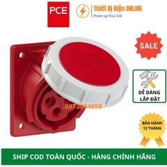 F4152-6F78 PCE Ổ cắm công nghiệp 5P 16A IP67 gắn âm dạng nghiêng kín nước