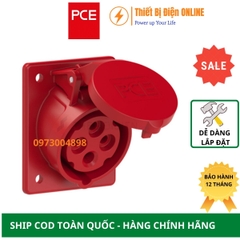 F424-6 PCE Ổ cắm công nghiệp 4P 32A IP44 gắn âm dạng nghiêng