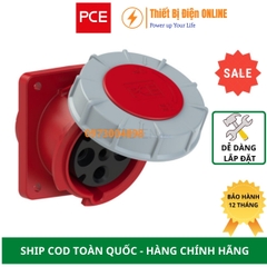 F445-6FC PCE Ổ cắm công nghiệp 5P 125A IP67 gắn âm dạng nghiêng kín nước