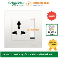 KB113LS_WE_G19 Schneider Ổ cắm đơn 3 chân đa năng có công tắc Vivace màu trắng