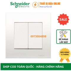 KB32_1_WE_G19 Schneider Công tắc đôi 1 chiều Vivace màu trắng