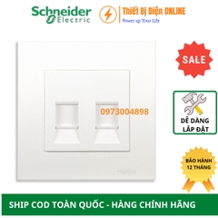 KB32RJ6_WE Schneider Ổ cắm mạng đôi Lan Internet Cat6 Vivace màu trắng