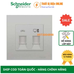 KB32TS_RJ5E_AS Schneider Ổ cắm điện thoại và Ổ cắm mạng Cat5e Vivace màu xám bạc
