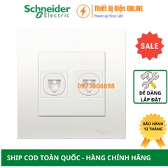 KB32TS Schneider Ổ cắm điện thoại đôi Vivace telephone outlet màu trắng
