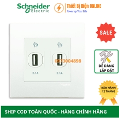 KB32USB_WE_G19 Schneider Ổ cắm sạc USB đôi Vivace màu trắng
