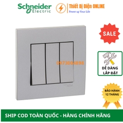 KB33_AS_G19 Schneider Công tắc ba 2 chiều Vivace màu xám bạc