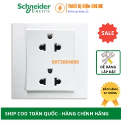 KB426UES2_WE_G19 Schneider Ổ cắm đôi 3 chân Vivace 2P+E 16A màu trắng