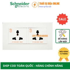 KBT413S_WE_G19 Schneider Ổ cắm đôi đa năng 3 chân Vivace 2P+E 13A màu trắng