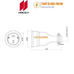 MC2609 Meikosha Ổ căm nối di động 2P 20A 250V cao su kín nước