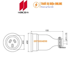 MC2614-N Meikosha Ổ căm nối di động cao su 3P 15A 250V kín nước