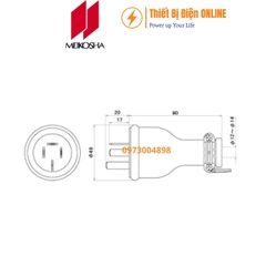 MC2620 Meikosha Ổ cắm nối di động 4 chân 15A 250V 3P+E cao su kín nước