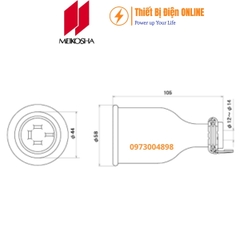 MC2623-N Meikosha Ổ cắm nối di động 4 chân 30A 250V 3P+E cao su kín nước