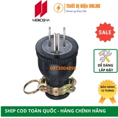 ME2538 Meikosha Phích cắm cao su 3 chân 15A 125V 2P+E Rubber Plug