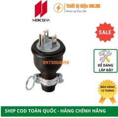 ME2543 Meikosha Phích cắm cao su 3 chân 2P+E 15A 125V