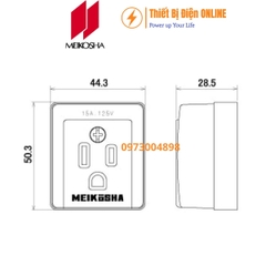 ME2726W Meikosha Ổ cắm đơn 3 chân dẹt 15A gắn nổi