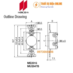 ME2816WW Meikosha Ổ cắm đơn 3 chấu 15A 125V 2P+E màu trắng