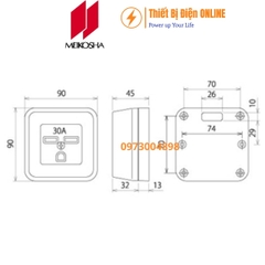 ME8603W Meikosha Ổ cắm đơn 3 chân dẹt 30A gắn nổi