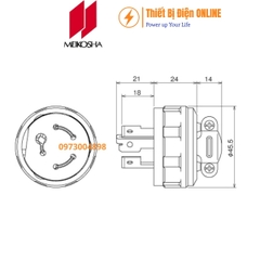 MH2575 Meikosha Phích cắm 3 chân khóa 20A 250V 3P Locking plug