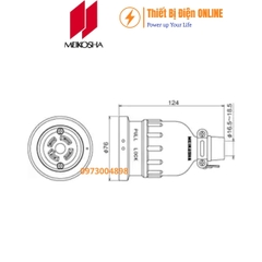 MH2638 Meikosha Ổ cắm nối di động 4 chân khóa 30A 250V 3P+E cao su kín nước Locking connector