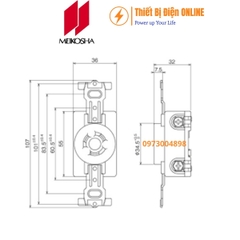 MH2872 Meikosha Ổ cắm 3 chân khóa 15A 125V 2P+E Locking socket