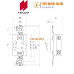 MH2875 Meikosha Ổ cắm 3 chân khóa 20A 250V 3P Locking socket