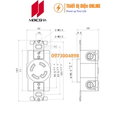 MH2880 Meikosha Ổ cắm 4 chấu khóa 30A 480V 3P+E Locking socket