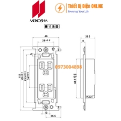 ML1215W Meikosha Ổ cắm đôi 3 chân dẹt 15A