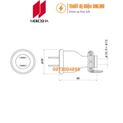 MP2518 Meikosha Phích cắm cao su 2P 15A 125V