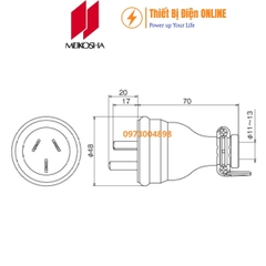 MP2519-N Meikosha Phích cắm cao su 3P 15A 250V