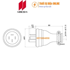MP2520 Meikosha Phích cắm cao su 4 chân 20A 250V 3P+E