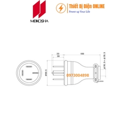 MP2540 Meikosha Phích cắm cao su 4 chân 30A 250V 3P+E