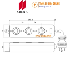 MR2934 Meikosha Ổ cắm có dây kéo dài 4P 20A 250VAC