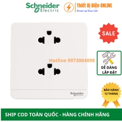 Ổ cắm đôi 3 chân Schneider E83426UES2_WE_G19 AvatarON màu trắng