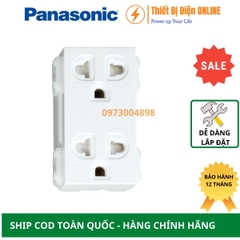Ổ cắm đôi 3 chấu Panasonic WEV1582SW, WEV1582-7sw Wide